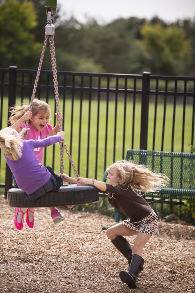 young girls on playground Manlius Pebble Hill School