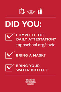 did you complete the daily attestation, bring a mask, bring your water bottle